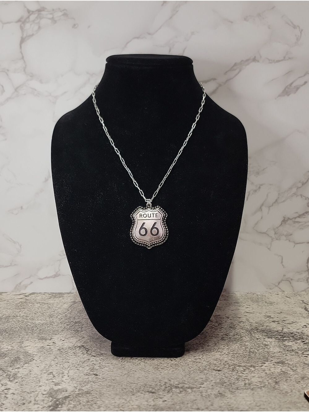 Western Route 66 Sign Necklace